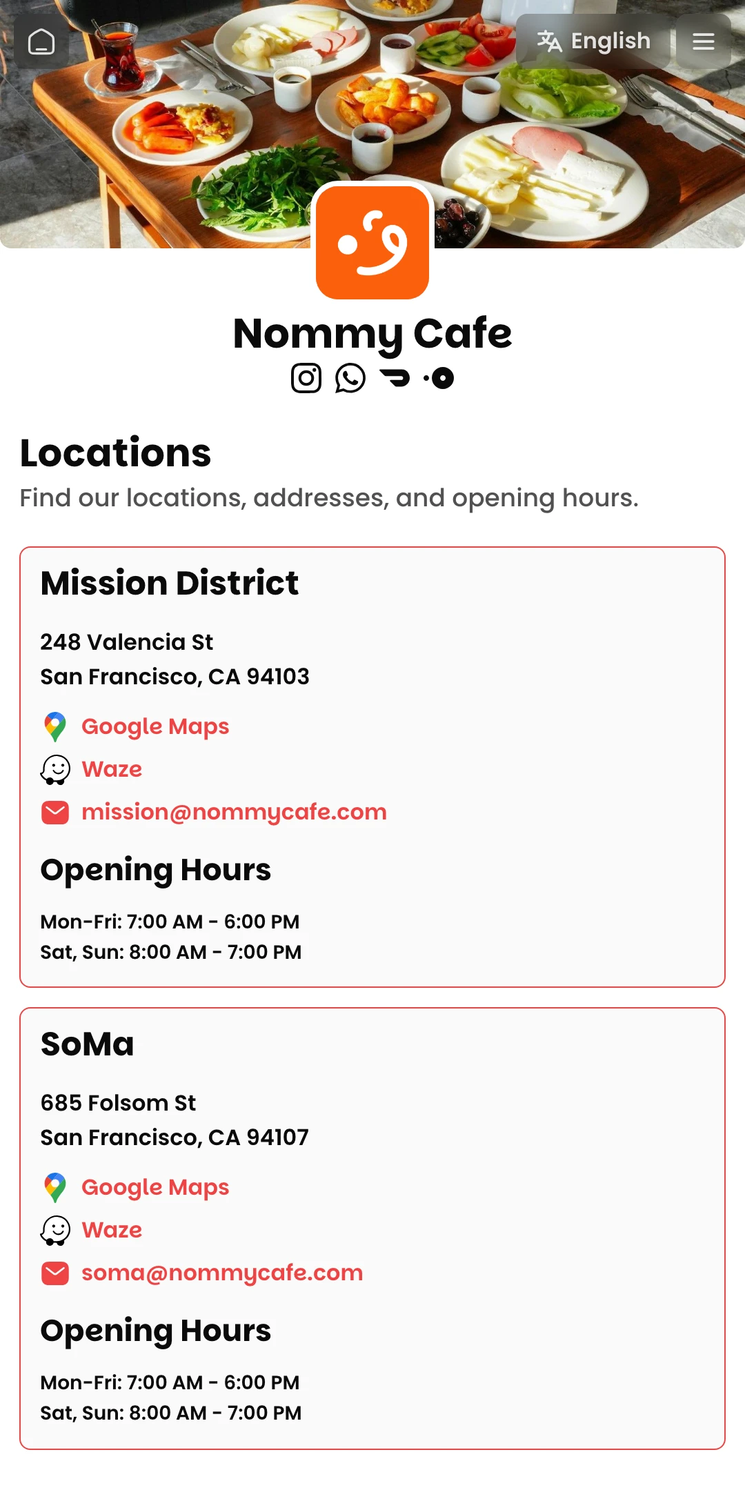 Preview of the Blaze Locations page layout