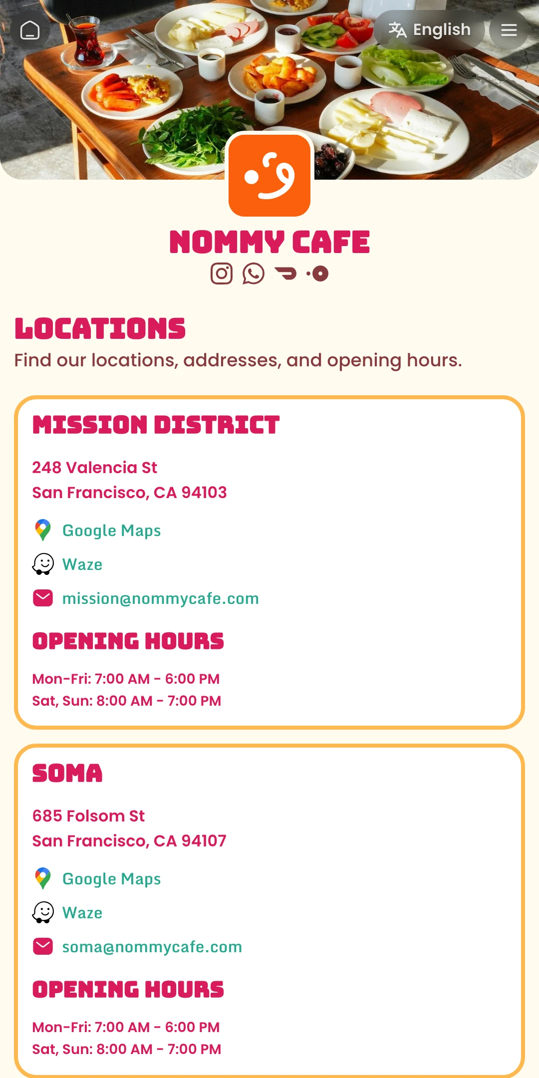 Preview of the Fiesta Locations page layout