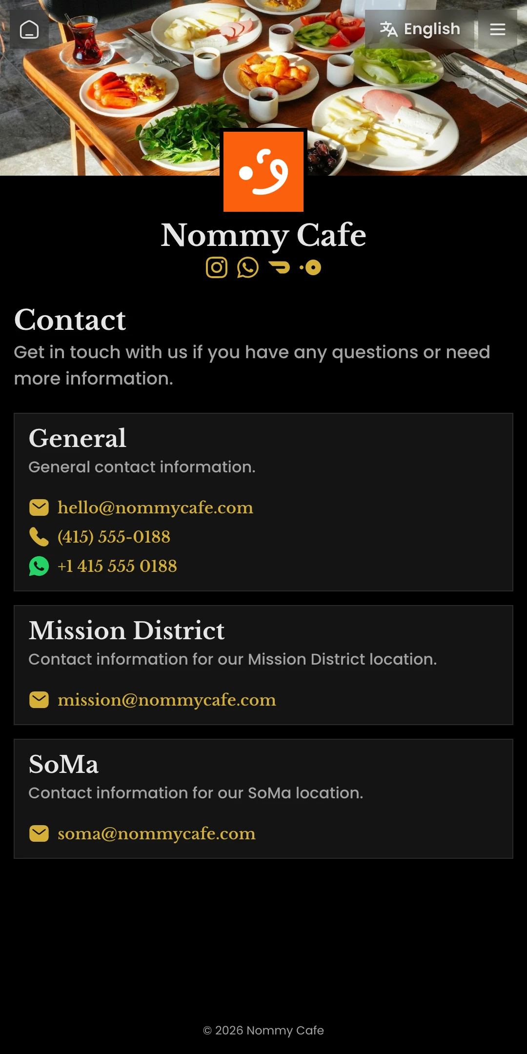 Preview of the Luxe Contact page layout