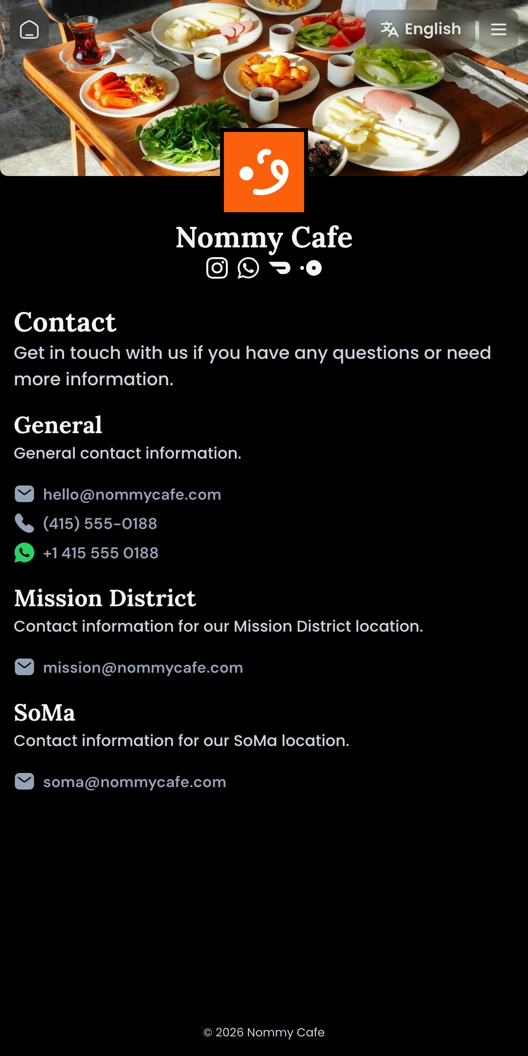 Preview of the Midnight Contact page layout