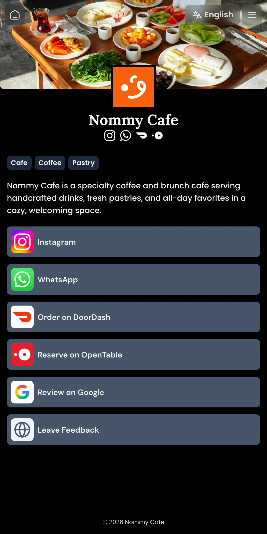 Preview of the Midnight Home page layout