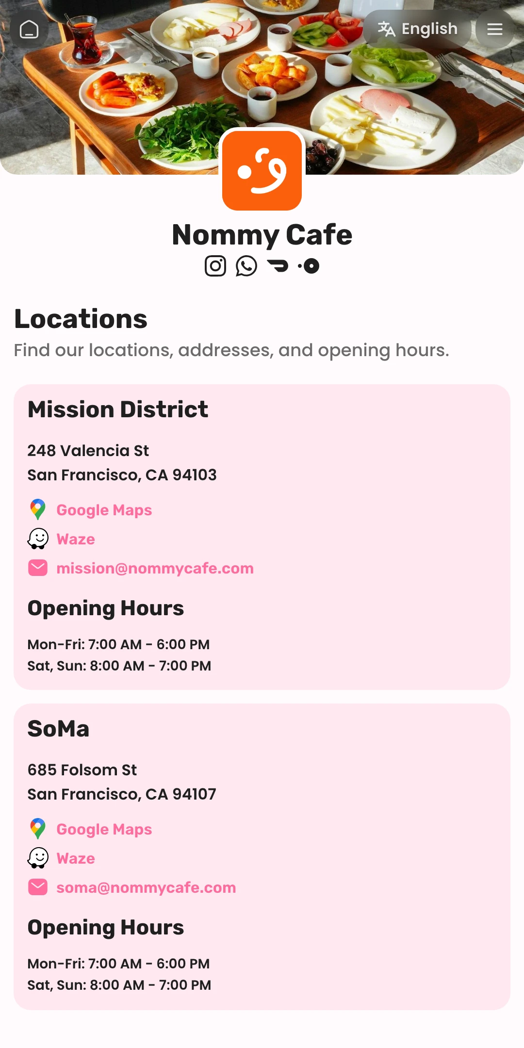 Preview of the Mochi Locations page layout