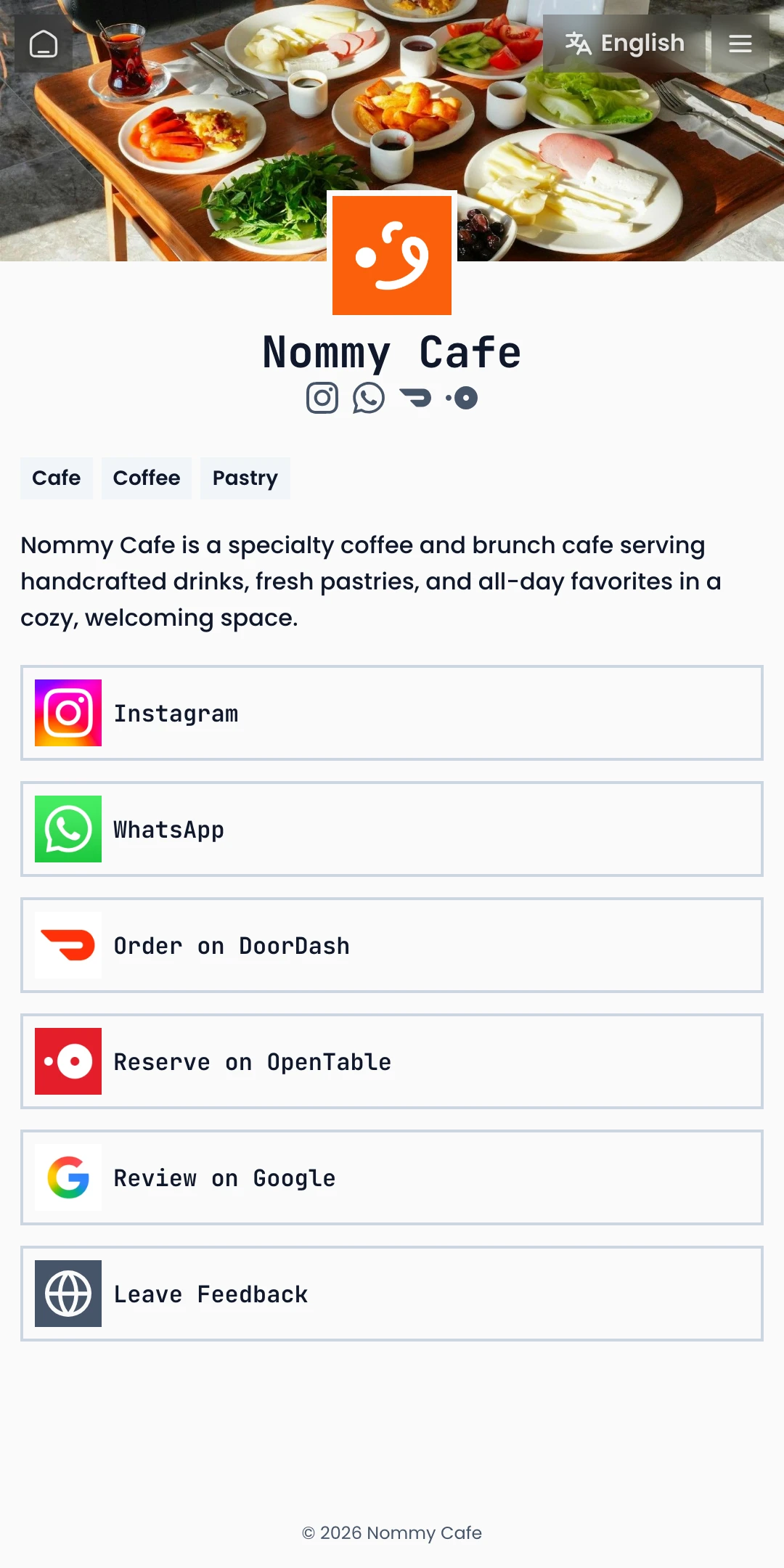Preview of the Mono Home page layout