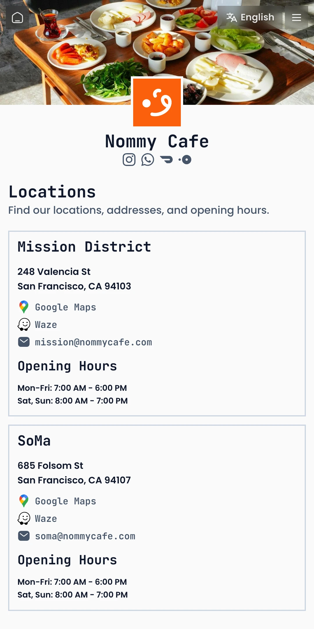 Preview of the Mono Locations page layout
