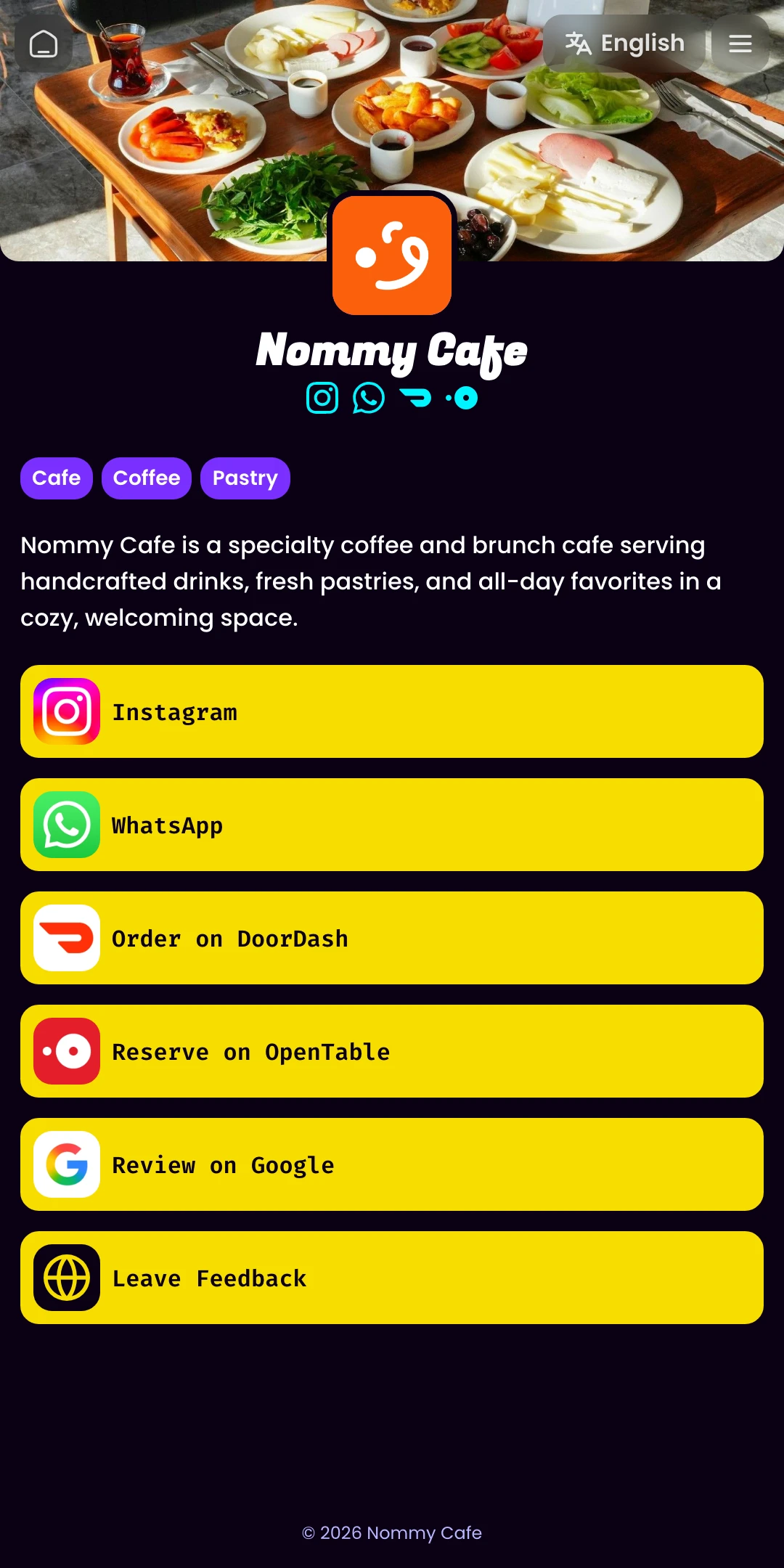 Preview of the Neon Home page layout
