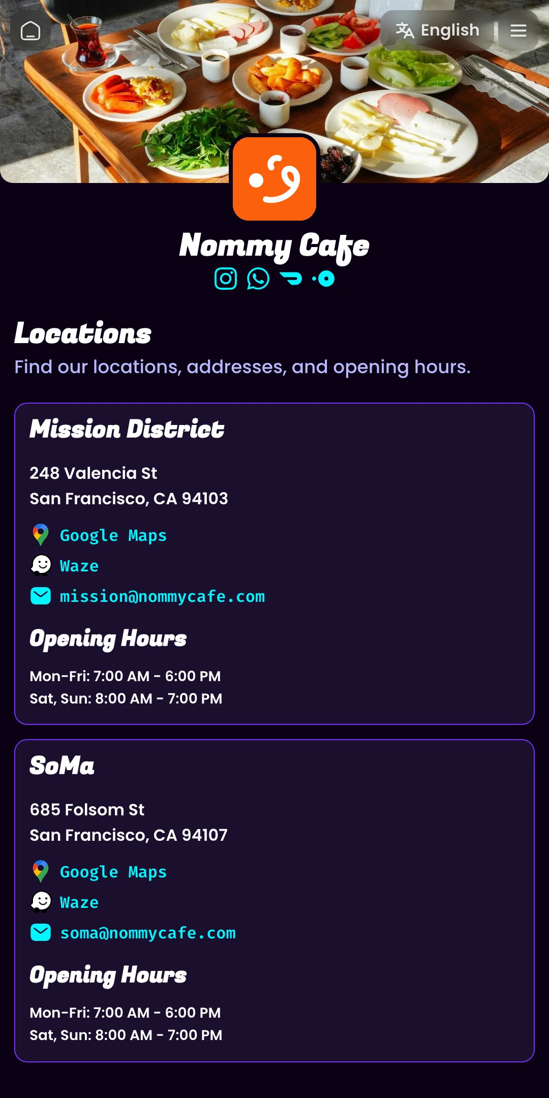 Preview of the Neon Locations page layout