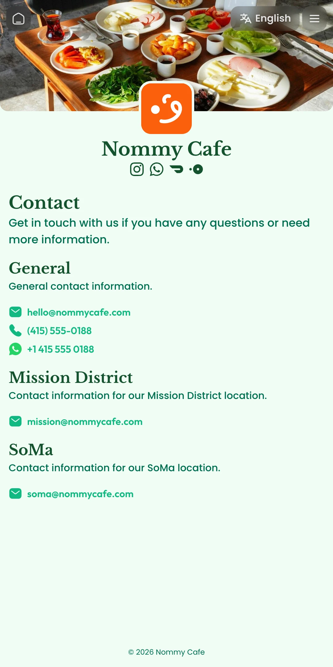 Preview of the Sprout Contact page layout