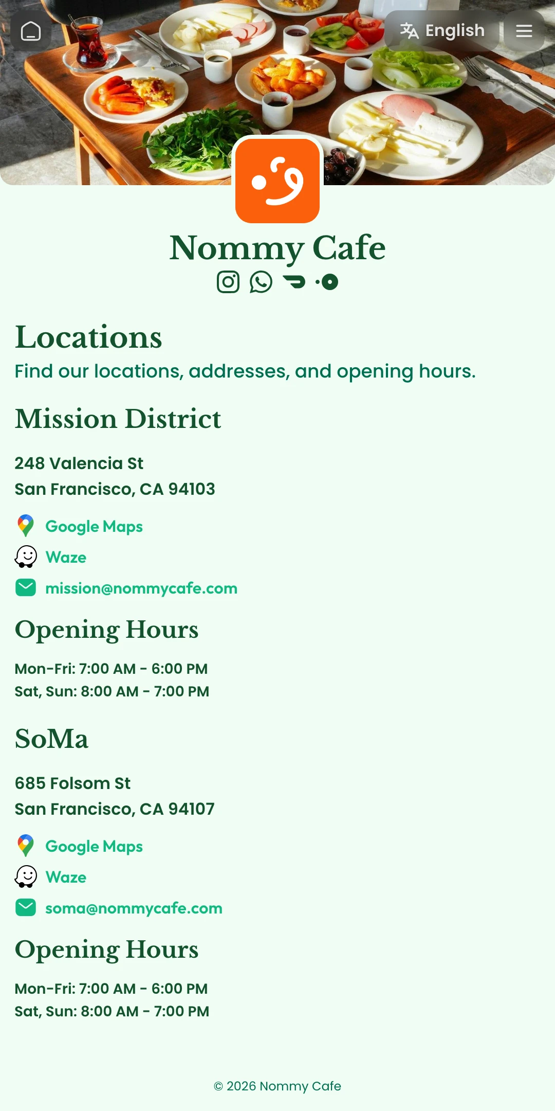Preview of the Sprout Locations page layout