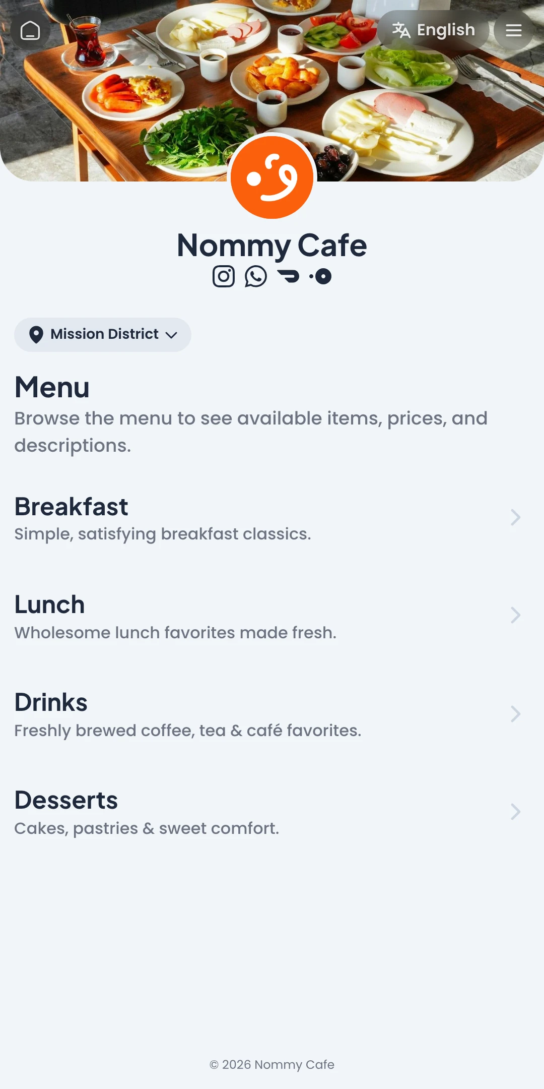 Preview of the Zen Menu List page layout
